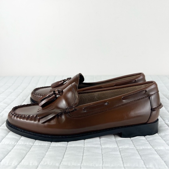 Madewell X G.H.BASS Esther Kiltie Tassel Weejuns Loafers Cognac Brown Size 7.5 - Picture 6 of 12